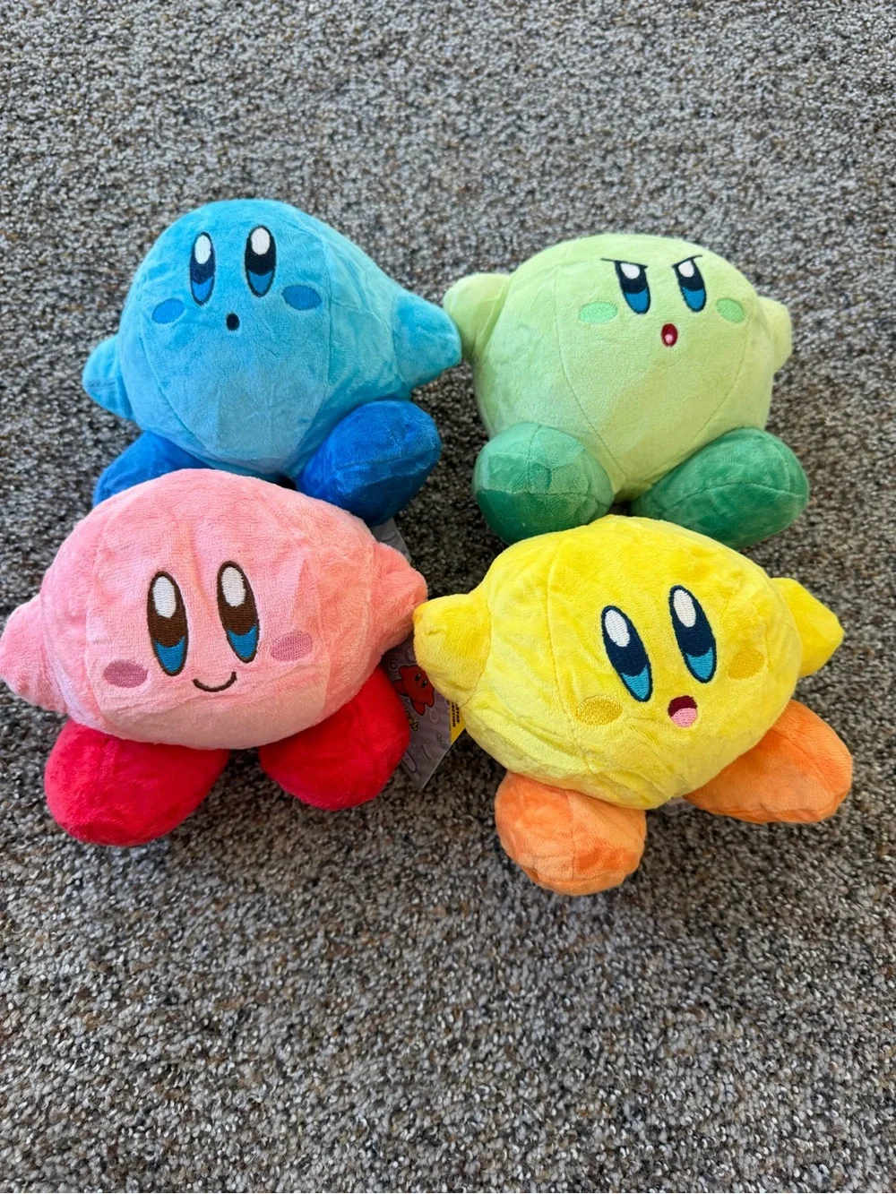Kirby Plush Bundle Set of 4 Blue Green Pink Yellow NWT